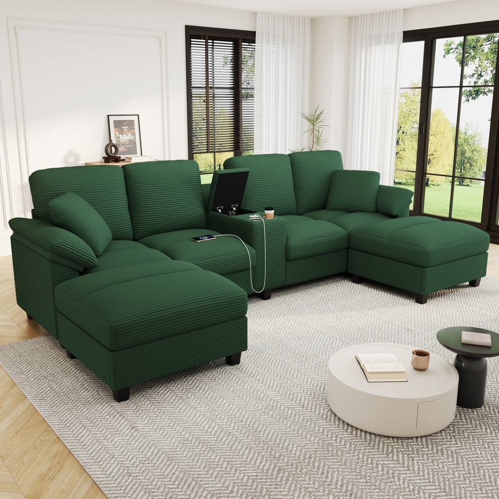 English Elm Swivel Barrel Accent Chair Chenille Tufted Round Club Seat for Living Room Lounge Green N719S002180F