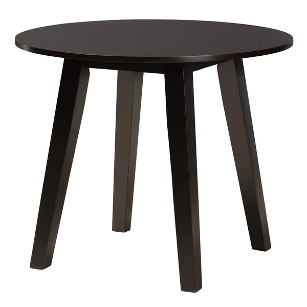 Baxton Studio Baxton Studio Louisa 5-Piece Modern Dining Set with Beige Fabric & Dark Brown Wood for Comfort & Style Evie-Sand/Dark Brown-5PC Dining Set