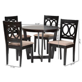 Baxton Studio Kara Modern Sand Dark Brown Finished Wood 5-Piece Dining Set