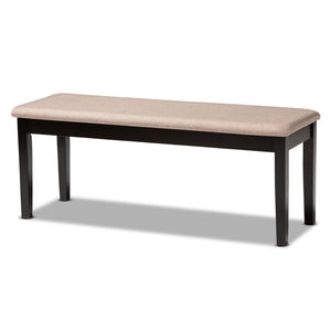 Baxton Studio Baxton Studio Bennett 6-Piece Dining Set - Modern Sand Fabric Upholstery & Dark Brown Wood Finish RH315C-Sand/Dark Brown-6PC Dining Set