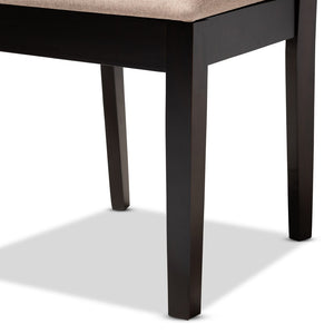 Baxton Studio Baxton Lenoir Modern Dining Chair Set of 4 - Stylish Sand Upholstered Espresso Wood for Comfort RH315C-Sand/Dark Brown-DC-4PK