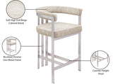 Marcello Beige Velvet Counter Stool 939Beige-C Meridian Furniture