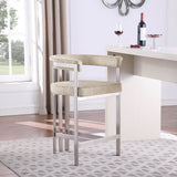 Marcello Beige Velvet Counter Stool 939Beige-C Meridian Furniture