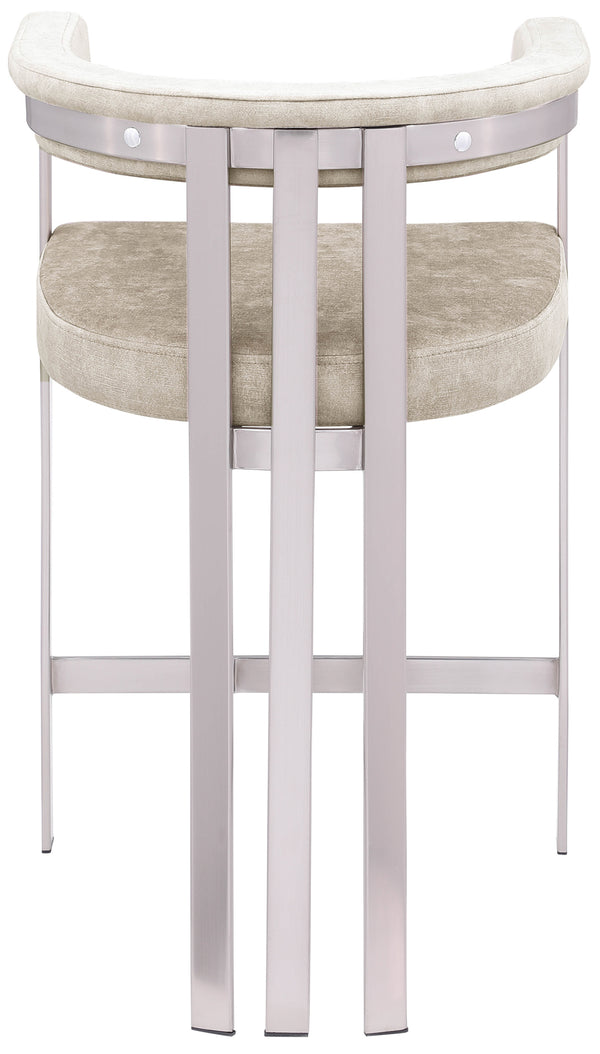 Marcello Beige Velvet Counter Stool 939Beige-C Meridian Furniture