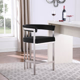 Marcello Black Velvet Counter Stool 939Black-C Meridian Furniture