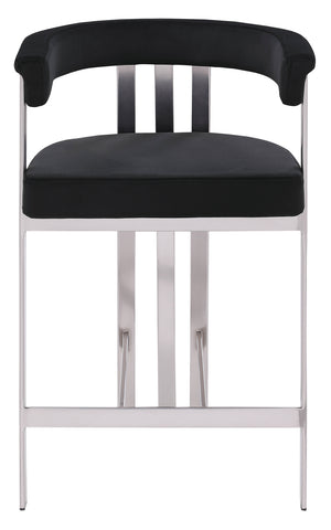 Marcello Black Velvet Counter Stool 939Black-C Meridian Furniture