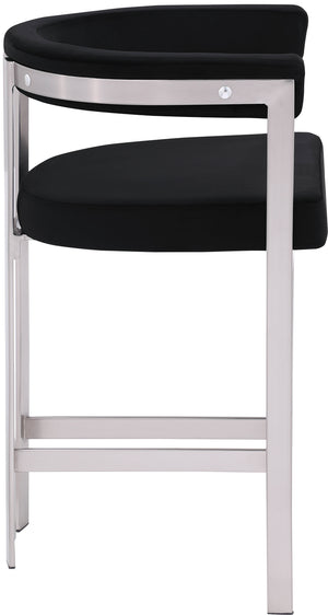Marcello Black Velvet Counter Stool 939Black-C Meridian Furniture