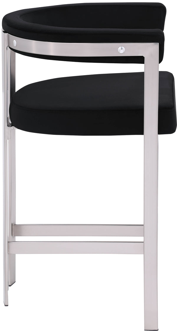 Marcello Black Velvet Counter Stool 939Black-C Meridian Furniture
