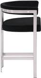 Marcello Black Velvet Counter Stool 939Black-C Meridian Furniture