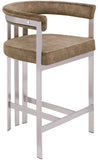 Marcello Brown Velvet Counter Stool 939Brown-C Meridian Furniture