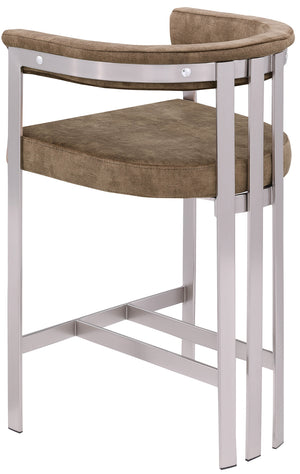 Marcello Brown Velvet Counter Stool 939Brown-C Meridian Furniture