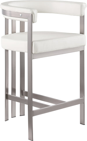 Marcello Cream Vegan Leather Counter Stool 939Cream-C Meridian Furniture