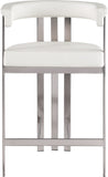 Marcello Cream Vegan Leather Counter Stool 939Cream-C Meridian Furniture