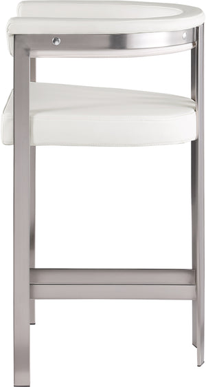 Marcello Cream Vegan Leather Counter Stool 939Cream-C Meridian Furniture