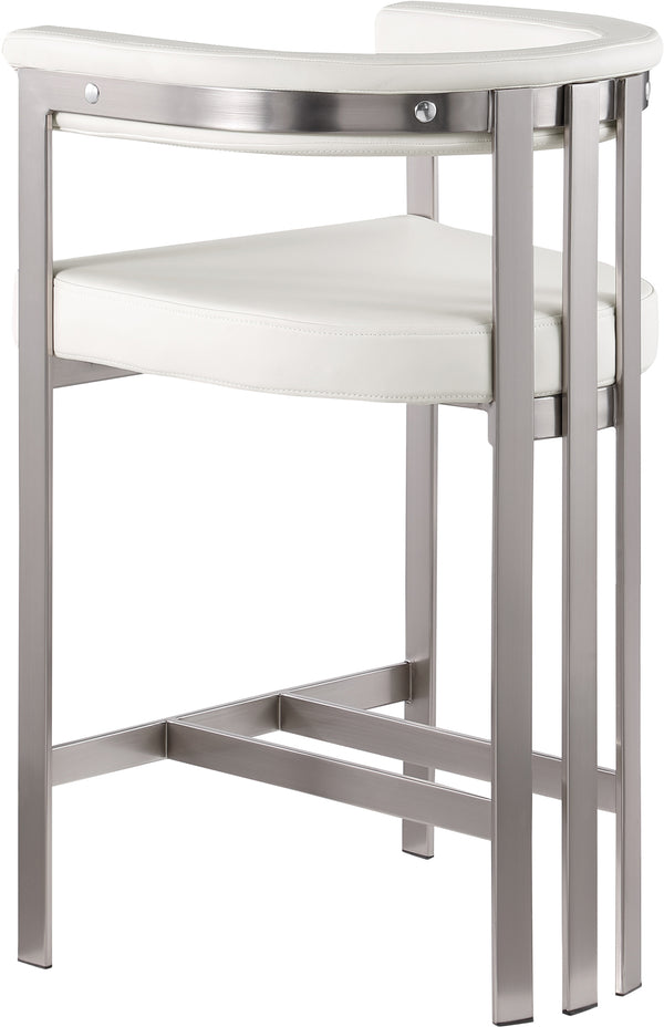 Marcello Cream Vegan Leather Counter Stool 939Cream-C Meridian Furniture