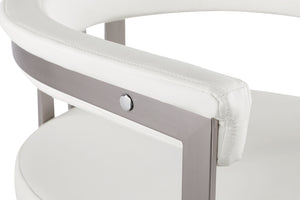 Marcello Cream Vegan Leather Counter Stool 939Cream-C Meridian Furniture