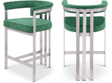 Marcello Green Velvet Counter Stool 939Green-C Meridian Furniture