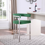 Marcello Green Velvet Counter Stool 939Green-C Meridian Furniture