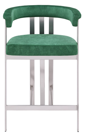 Marcello Green Velvet Counter Stool 939Green-C Meridian Furniture