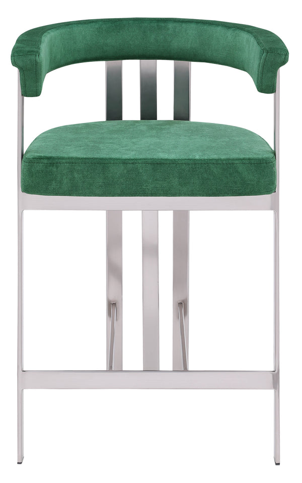 Marcello Green Velvet Counter Stool 939Green-C Meridian Furniture