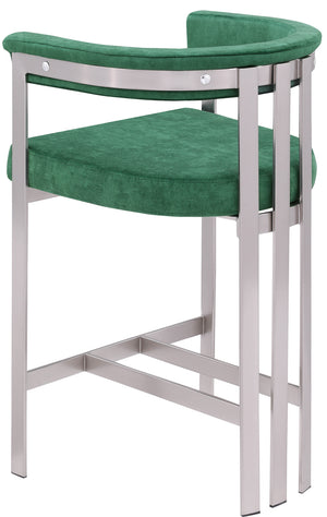 Marcello Green Velvet Counter Stool 939Green-C Meridian Furniture