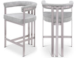 Marcello Grey Velvet Counter Stool 939Grey-C Meridian Furniture