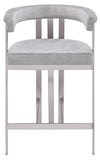 Marcello Grey Velvet Counter Stool 939Grey-C Meridian Furniture