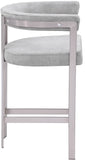 Marcello Grey Velvet Counter Stool 939Grey-C Meridian Furniture