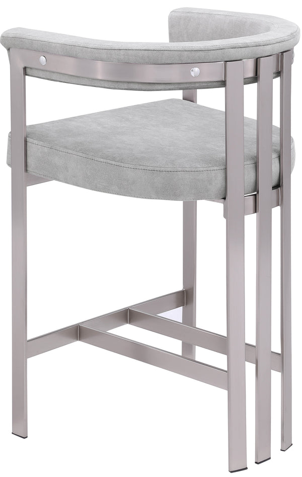Marcello Grey Velvet Counter Stool 939Grey-C Meridian Furniture