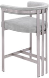 Marcello Grey Velvet Counter Stool 939Grey-C Meridian Furniture