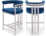 Marcello Navy Velvet Counter Stool 939Navy-C Meridian Furniture