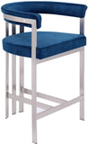 Marcello Navy Velvet Counter Stool 939Navy-C Meridian Furniture