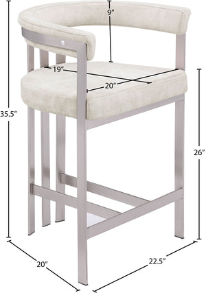 Marcello Stone Velvet Counter Stool 939Stone-C Meridian Furniture