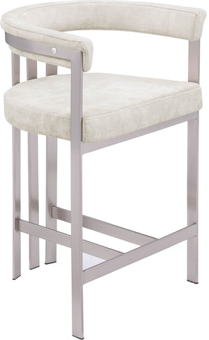 Marcello Stone Velvet Counter Stool 939Stone-C Meridian Furniture