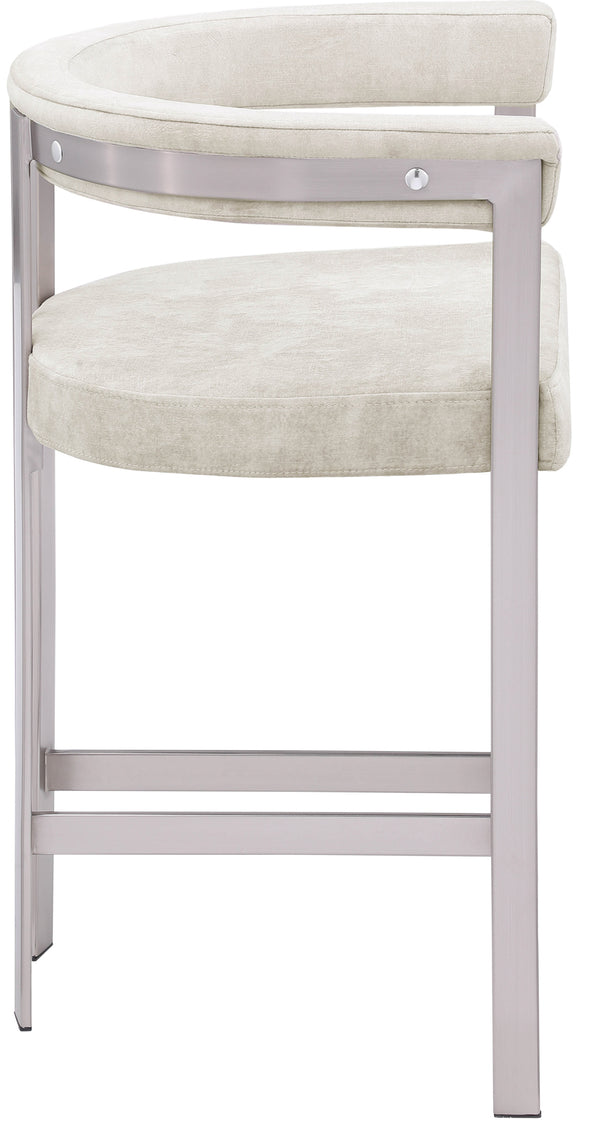 Marcello Stone Velvet Counter Stool 939Stone-C Meridian Furniture