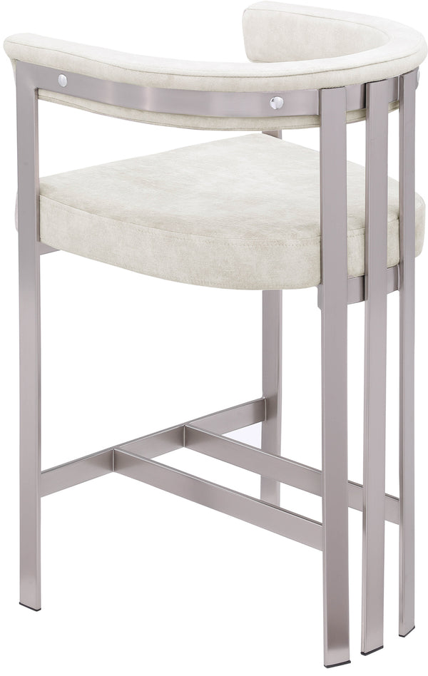 Marcello Stone Velvet Counter Stool 939Stone-C Meridian Furniture
