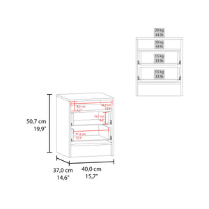 English Elm Kronos Blue 2-Drawer Floating Nightstand With Open Shelf - Modern Space-Saving Storage Solution B062P389903