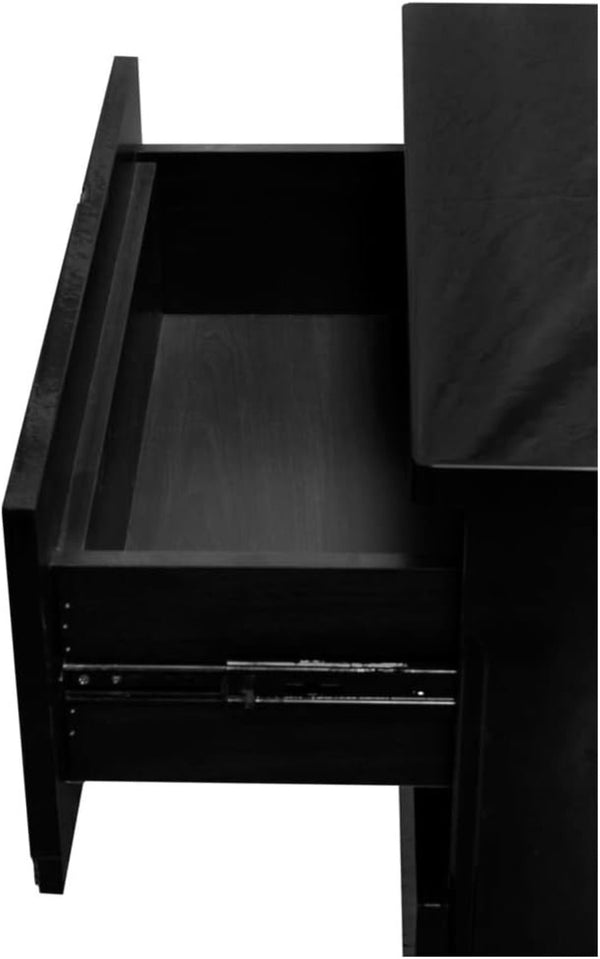 English Elm Modern Gloss Lacquer Nightstand with Rhinestone Accents Chrome Base Two Drawers B011P453240