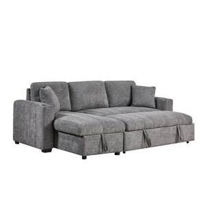 English Elm Seraphina Boucle Sleeper Sectional with Storage Chaise and Built-in Usb Charging B061S00964