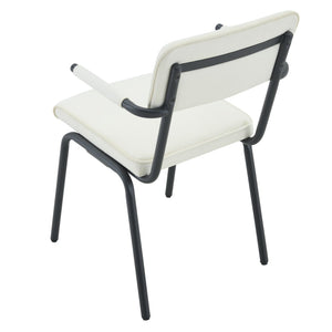 English Elm Dining Chairs Set of 2 Velvet Upholstered with Hangable Arms and Metal Legs W3493P449270