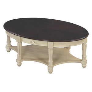 English Elm Vintage Oval Coffee Table With Drawer & Storage Shelf - French Country Charm For Living Rooms N735P277388K-GIGA