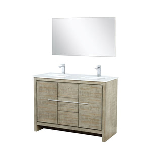 English Elm Rustic Acacia Double Bath Vanity With White Quartz Top, Chrome Faucet, And 43-Inch Mirror Included B2731S01680-GIGA