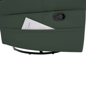 English Elm Manual Swivel Rocker Recliner Pu Leather Chair with Massage Heating and Pocket Spring Support Green N763P363558F