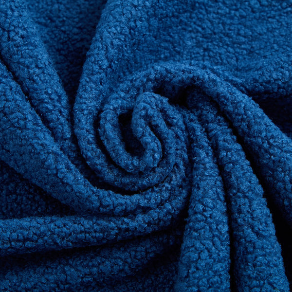 English Elm Modern Full Size Folding Sofa Bed with Teddy Fabric, Foam-Filled 15" Sleeper, 2 Pillows, No Assembly Required Blue W1885P272263