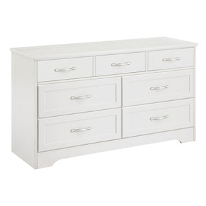 English Elm Modern Sleek 3-Drawer Chest with Antique Gold Knobs, Waterproof MDF, Anti-Tip Safety, Spacious Organizer White W1668P182252