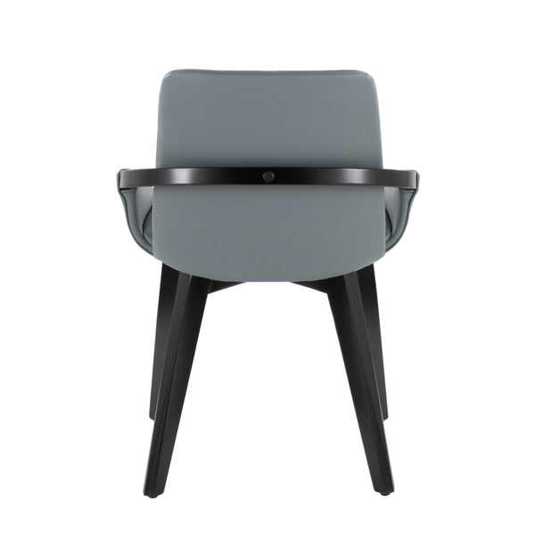 English Elm Dining/accent Chair Solid Wood Tapered Legs Cream Upholstery Mid-century Modern Seating Grey B202P471308