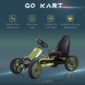 English Elm Aosom Kids Pedal Go Kart with Adjustable Seat Eva Wheels Forward Reverse Drive W2225P229396