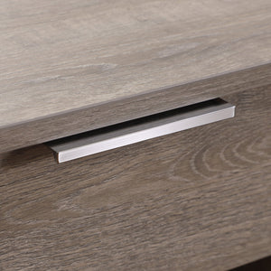 English Elm Nightstand with Drawer | 3-Tier Modern Bedside Table with Hidden Drawer, Open Shelves, Sturdy Build Gray 25.9 L x 17.1 W x 5.1 H W3151P345753