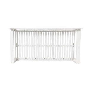 English Elm TOPMAX Acacia Wood Twin Porch Swing Bed Frame with High Back, 350lb Capacity & 118" Hemp Ropes White N717P265795K
