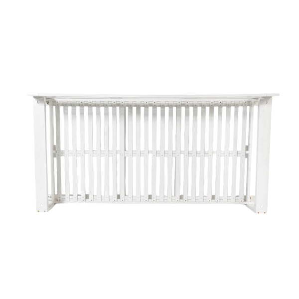 English Elm TOPMAX Acacia Wood Twin Porch Swing Bed Frame with High Back, 350lb Capacity & 118" Hemp Ropes White N717P265795K